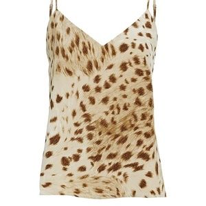 NWT L'Agence Jane Leopard Print Silk Camisole Tank XS / P